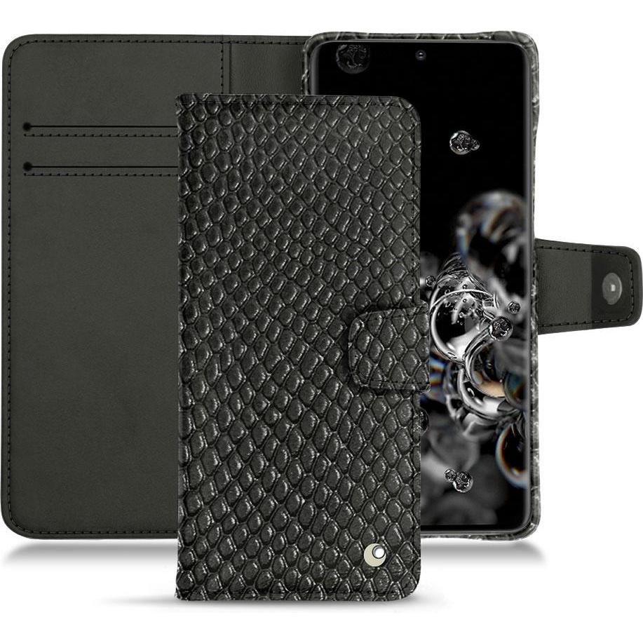 Noreve Lederschutzhülle Wallet (Samsung Galaxy S20+ 5G), Smartphone Hülle, Schwarz