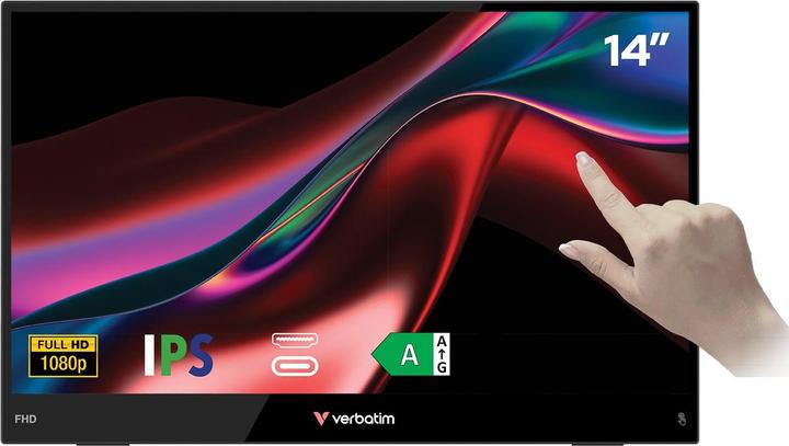 Actual product image Verbatim Portable 14" FHD Touch Monitor LIGHT (1920 x 1080 pixels, 14")