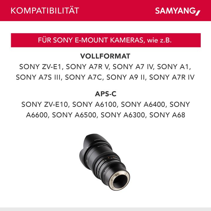 Productafbeelding Samyang MF 35mm T1.5 VDSLR MK2 Sony E (Sony E, Volledig formaat, APS-C / DX, Micro Vier Derde)