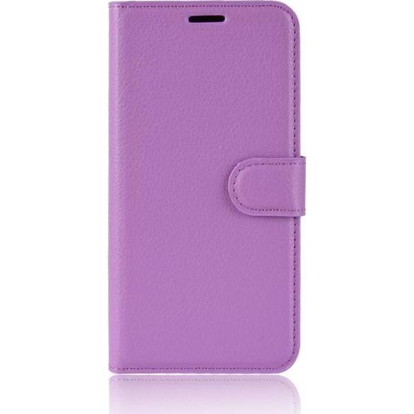 MU Classic Litchi Leder Bookcover Series (Huawei P40 Lite), Smartphone Hülle, Violett