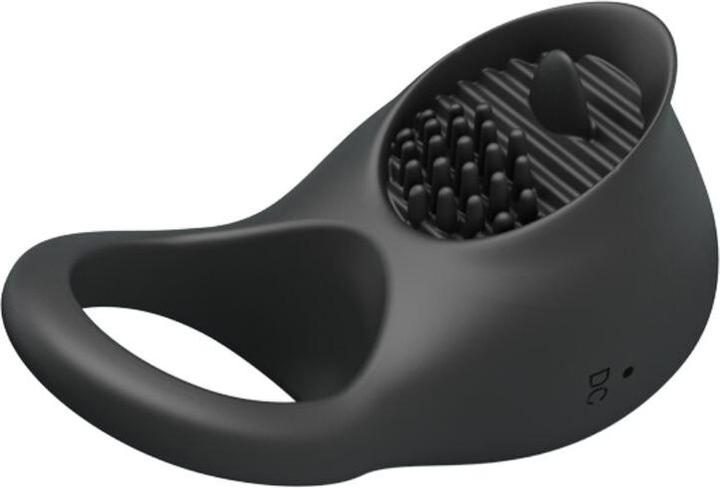 Actual product image Pretty Love Vibrating Cock Ring With Black Tongue (9.80 cm)