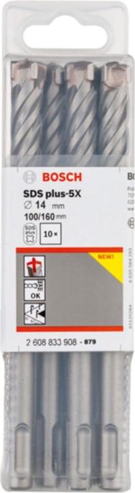 Immagine prodotto Bosch Professional Zubehör Punta a martello PRO SDS plus-5X, 14 x 100 x 160 mm (14 millimetri)