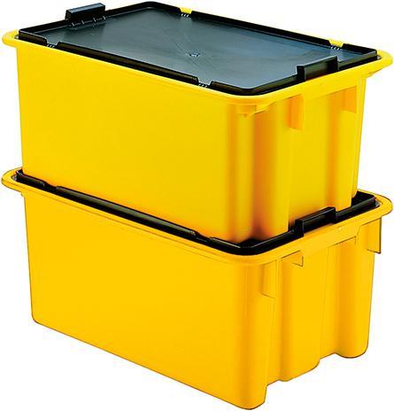 Lakape Swivel stacking container 65 l 600x400x350 mm yellow