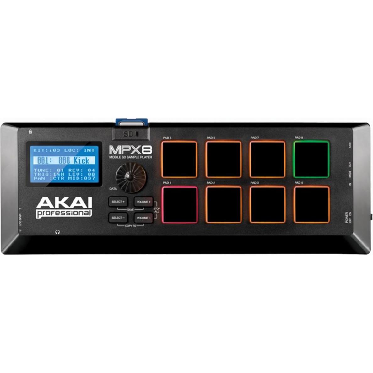 Akai Professional Mpx8 (Controller), MIDI Controller, Schwarz