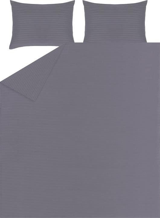 Actual product image Domoletti BED COV SET STRIPED SATEEN GREY 200X220 (Bedding set, 200 x 220 cm)
