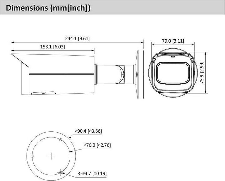 Actual product image Dahua CCTV 5MP IR Vari-focal Bullet WizSense Network Camera, DH-IPC-HFW3541TP-ZS-27135-S2
