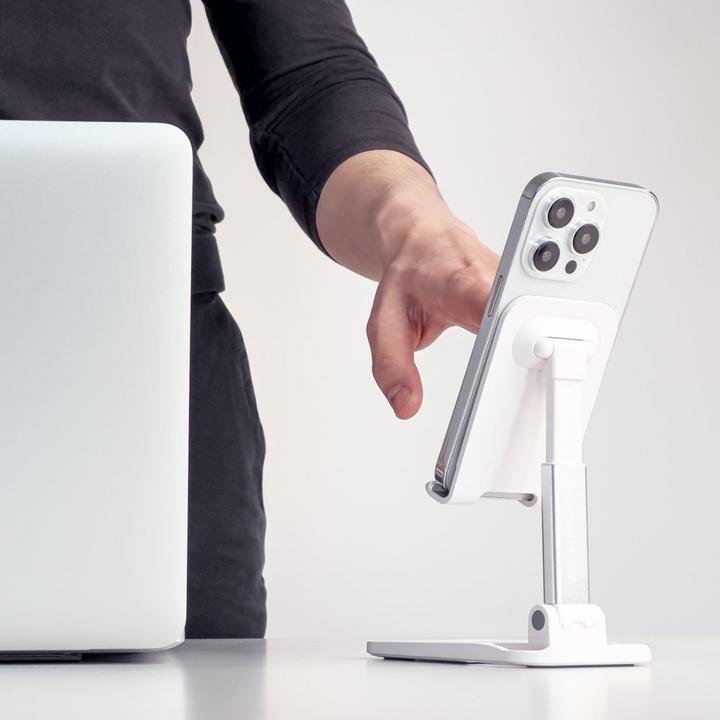 Actual product image Wozinsky Desk Phone Stand Tablet Stand Foldable White (WFDPS-W1)
