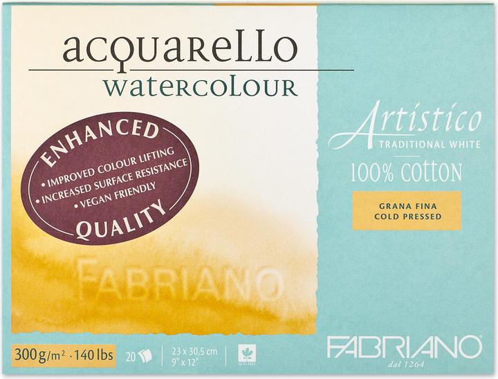 Fabriano AQUARELLBLOCK ARTIST.FEINKORN 23x30 (23 x 30.5 cm)