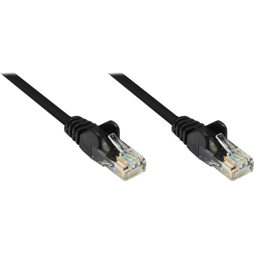Goobay CAT 5e Patchkabel, U/UTP, Schwarz, 5 m (U/UTP, CAT5e, 5 m), Netzwerkkabel