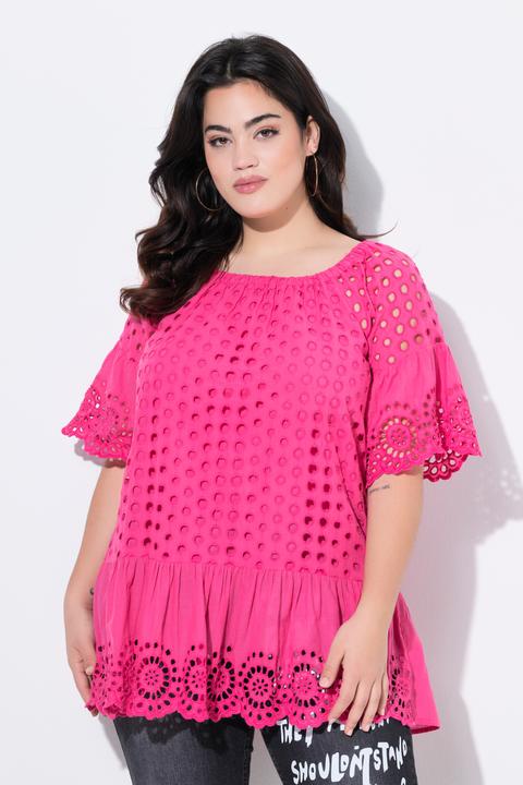 Immagine prodotto Angel of Style Bluse, A-Linie, Loch-Stickerei, 3/4-Raglanärmel (46)