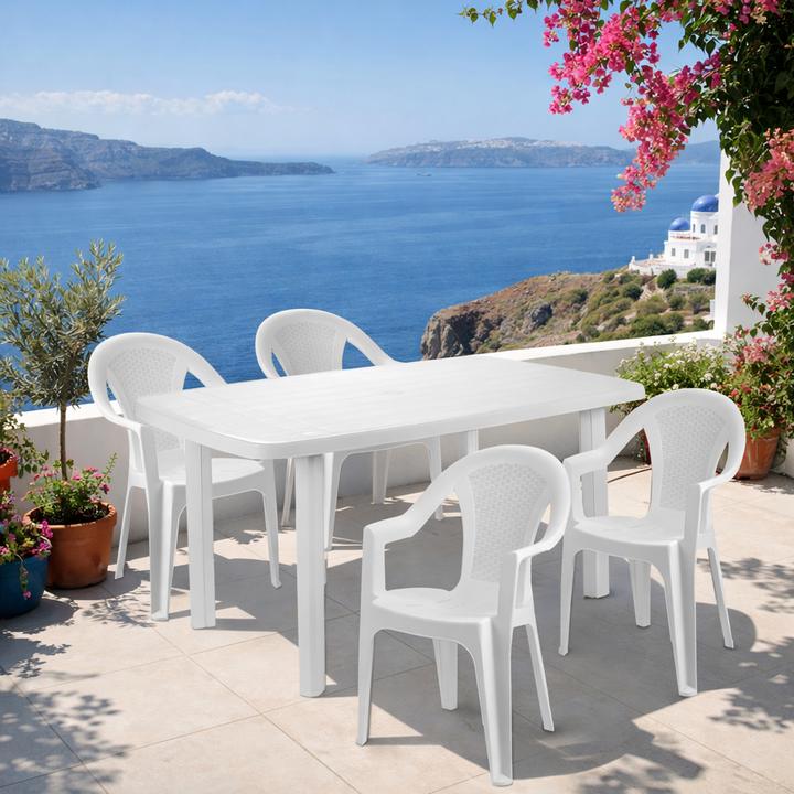 Actual product image Mojawo Sitzgarnitur Gartengarnitur 5-teilig Weiss