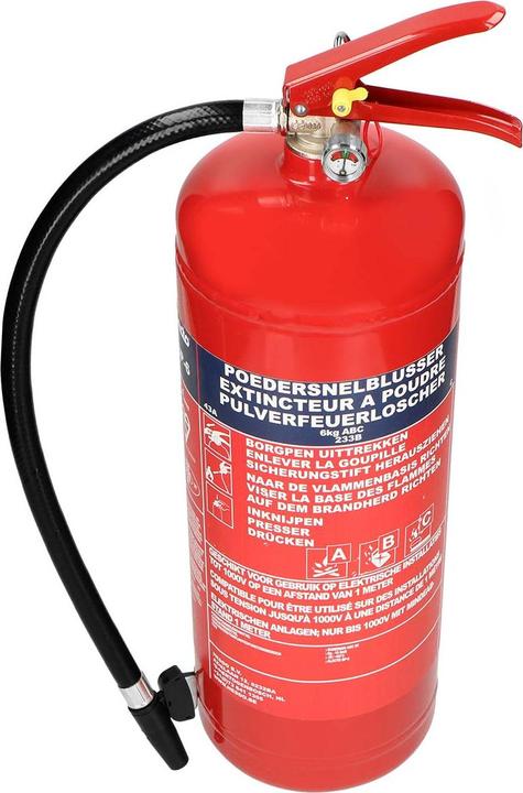 Produktbild Alecto BP-6 Brandblusser - Poederblusser 6 kilogram - Brandklasse ABC - Inclusief Ophangbeugel (A, B, C)