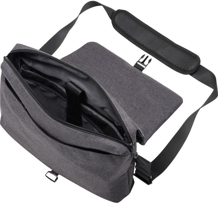 Actual product image Lightpak Notebook shoulder bag "WALKER", polyester, gray adjustable, padded shoulder strap, carrying handle (13")