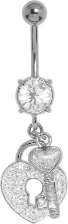 Image du produit Bijouteria Piercing nombril (Laiton rhodié, Cristallin, Acier chirurgical 316L)
