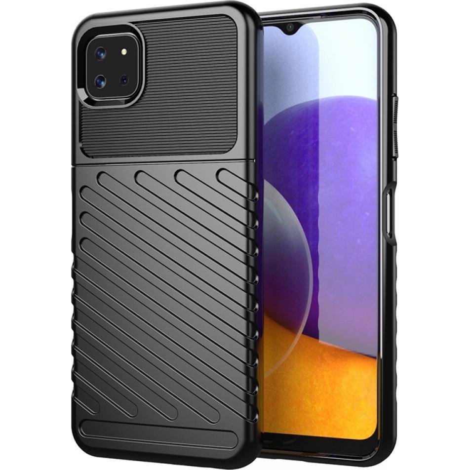 Screenguard Samsung Galaxy A22 5G SpaceCase Impact-Resistant Hülle (Samsung Galaxy A22 5G), Smartphone Hülle, Schwarz