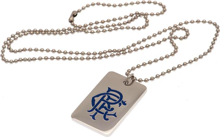 Rangers FC Emaille Wappen Hundemarke und Kette (100% synthetisches Material)