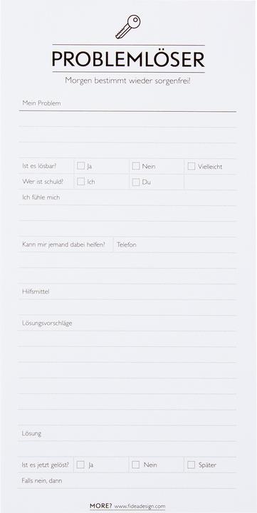 Fidea Design Bloc-notes Fidea Résolution de problèmes (A6, Non contraignant)