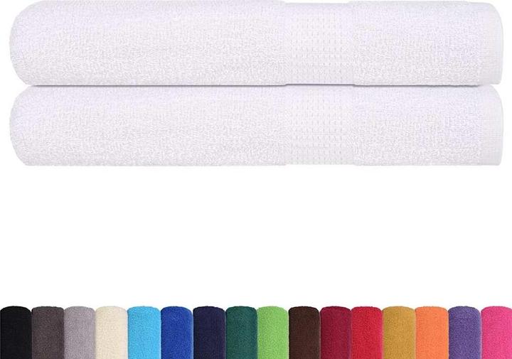 Image du produit vidaXL Serviettes 2 pcs. Blanc 100x200 cm 360 g/m² 100% coton Serviette de plage (100 x 200 cm)