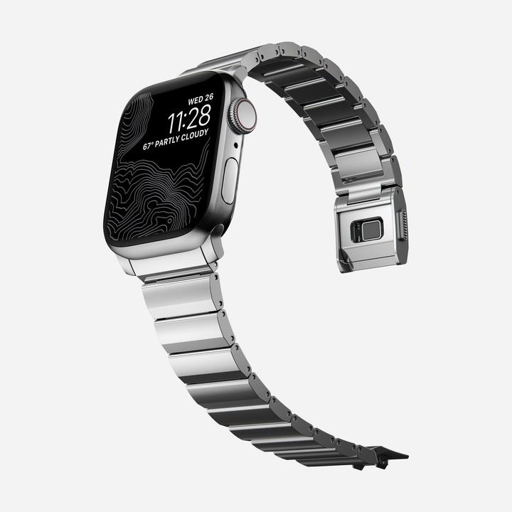 Image du produit Nomad Bande en acier inoxydable -terÃƒ¤sranneke, Apple Watch 41 / 40 /, hopea (41 mm, Acier inoxydable)