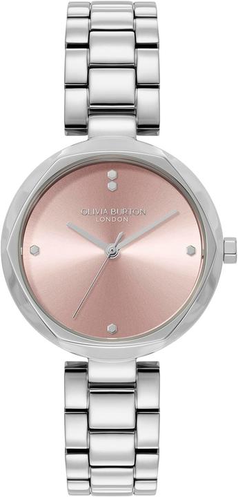 Olivia Burton Orologio da donna con quadrante rosa e cinturino a tre maglie
