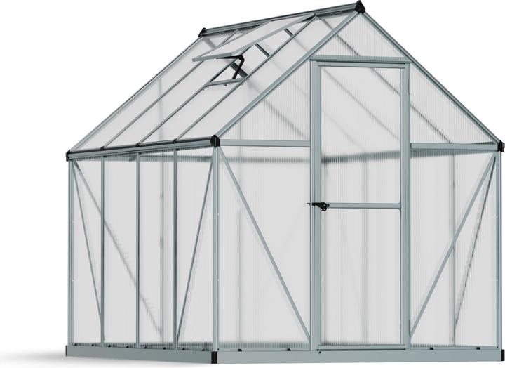 Palram Gewächshaus – Canopia Mythos 6x8 Hohlkammerplatten 4 mm 185x247 cm Aluminium