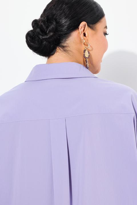 Immagine prodotto Ulla Popken Camicia dal taglio oversize con bottoni di madreperla, collo da camicia e maniche lunghe (50, 52)