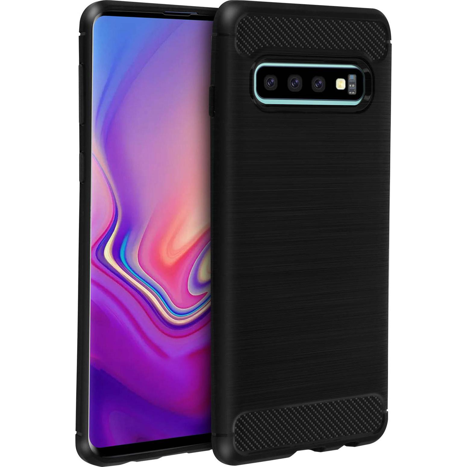 Thumbnail - Avizar Carbrush Series (Samsung Galaxy S10+), Smartphone Hülle, Schwarz
