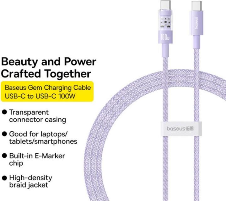 Actual product image Baseus USB C — USB C (1 m, USB 2.0, 100 W)