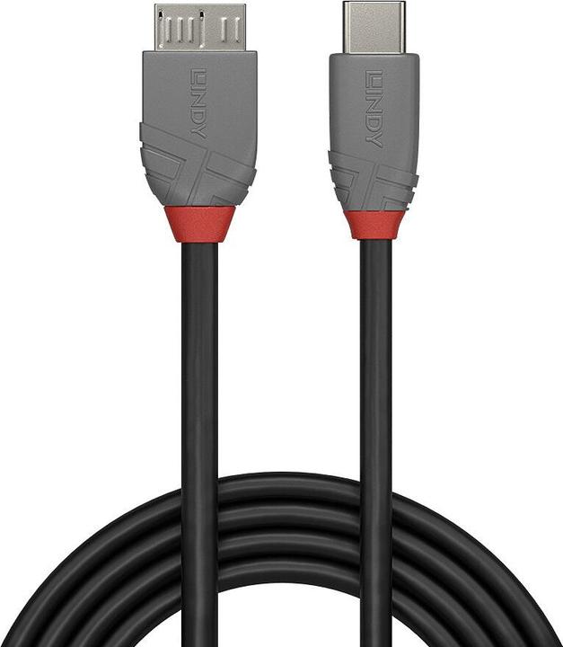 Actual product image Lindy USB 3.2 Type C to Micro-B Cable, Anthra Line (3 m)