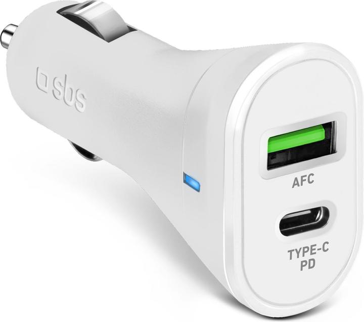 Image du produit SBS PD Chargeur allume-cigare 1x USB type C 18W+ 2.1A blanc