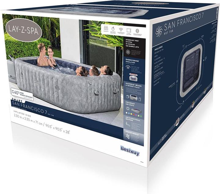 Image du produit Bestway Lay-Z-Spa Spa gonflable San Francisco Sm art HydroJet Pro Efficacité énergétique (7 pers.)