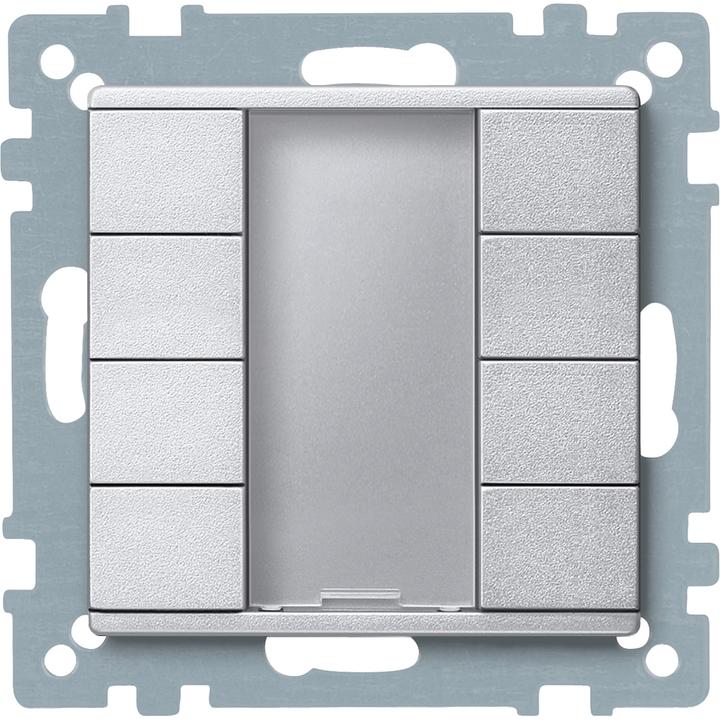 Produktbild Merten Taster 4fach plus, aluminium, System M 627860
