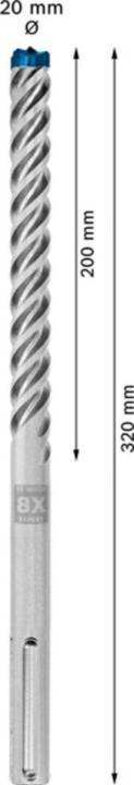 Actual product image Bosch Professional Zubehör Expert SDS max-8X hammer drill, 20 x 200 x 320 mm (20.0 millimetres)