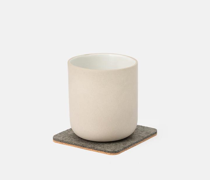 Actual product image Oakywood Felt&Cork Coasters - Kleine Tischsets aus Wollfilz - Grau - (Glass coaster)