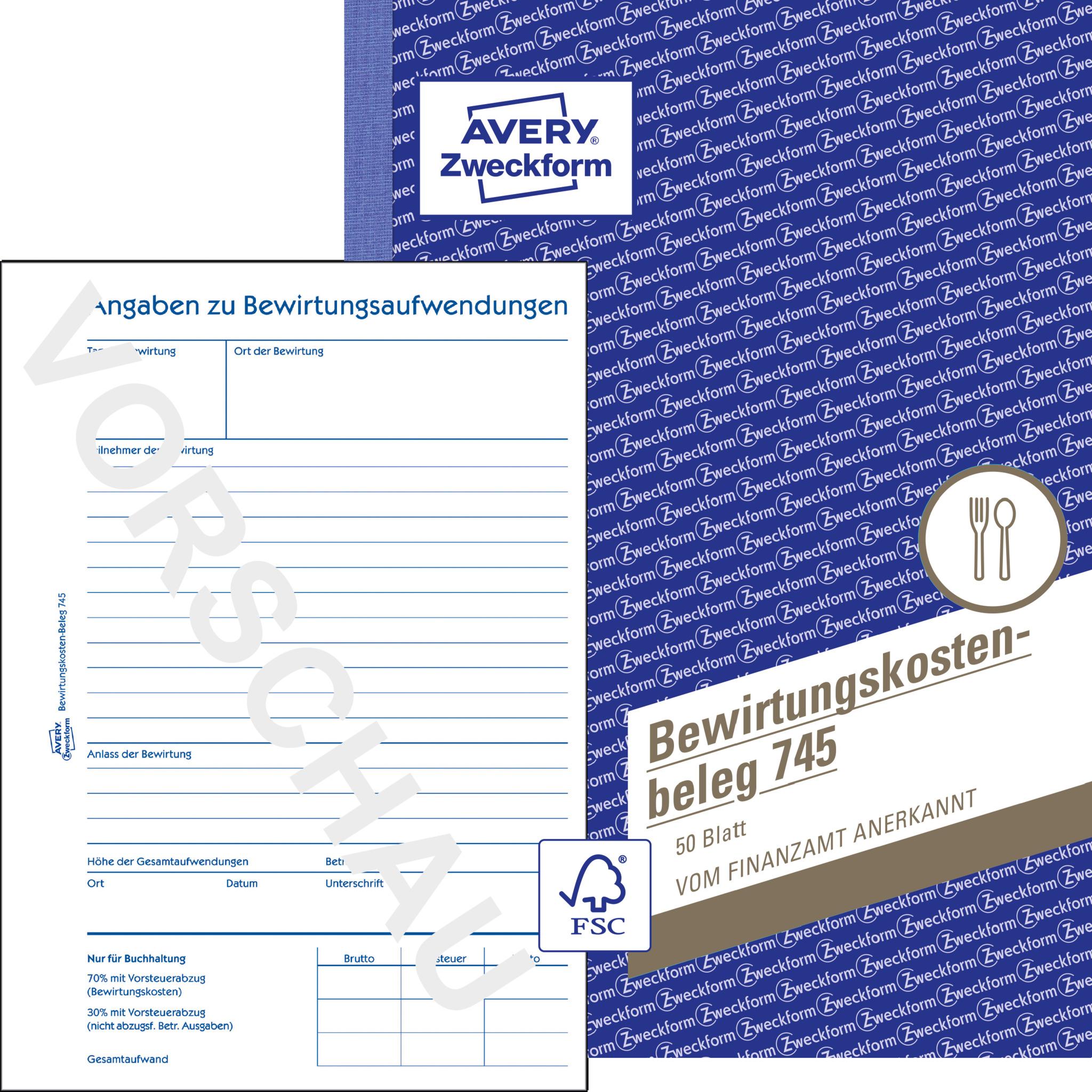 Avery Bewirtungskostenbeleg (50 x) (21139108)