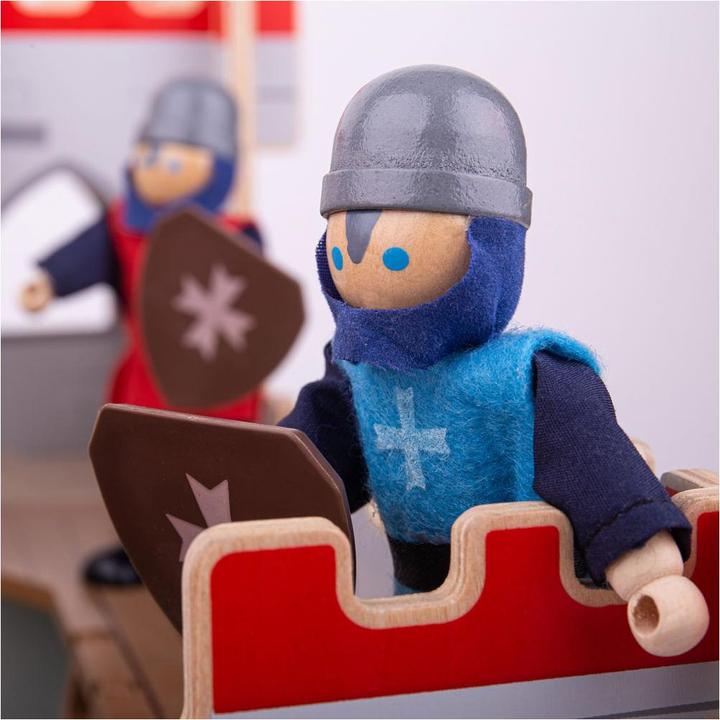 Actual product image Bigjigs Medieval knights made of wood, 4 pieces.