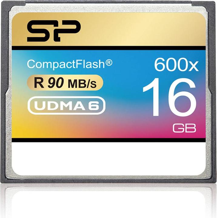 Actual product image Silicon Power 16GB 600x CF Read up to 90MB/s ATA interface PIO mode 6 MWDMA 4 UDMA 6 ECC function Re (16 GB, CF)