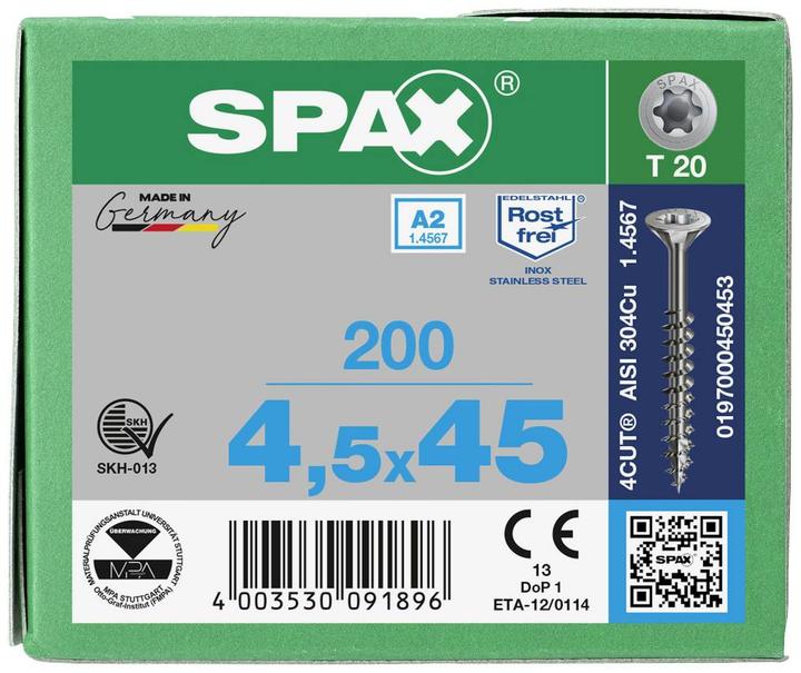 Actual product image Spax A2 Senkmultikopf T-Star Plus T20 Teilgewinde (200 Screws per piece)
