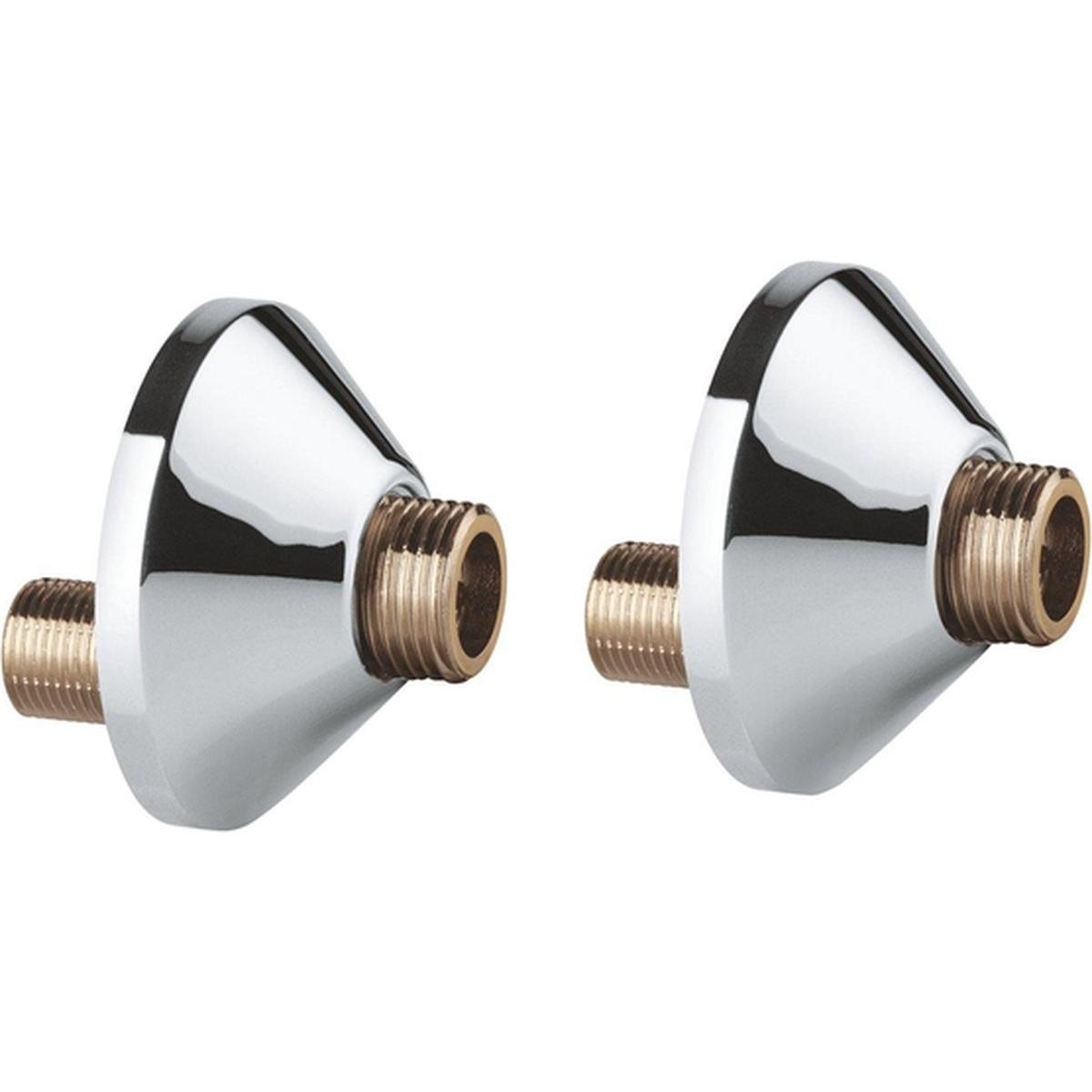 Grohe, Accessori per installazione sanitaria, S-koppeling 3/8 x 1/2 - Schroefrozetten - Kraan onderdelen - 2 stuks