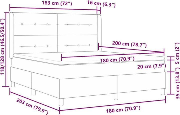 Actual product image vidaXL Boxspringbett (180 x 200 cm)