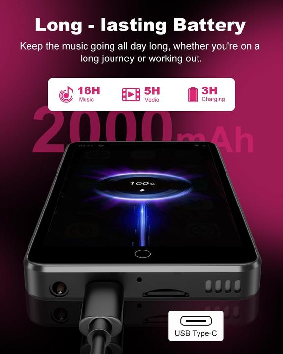 Image du produit Zaqe MP3-Player mit Bluetooth (64 Go)