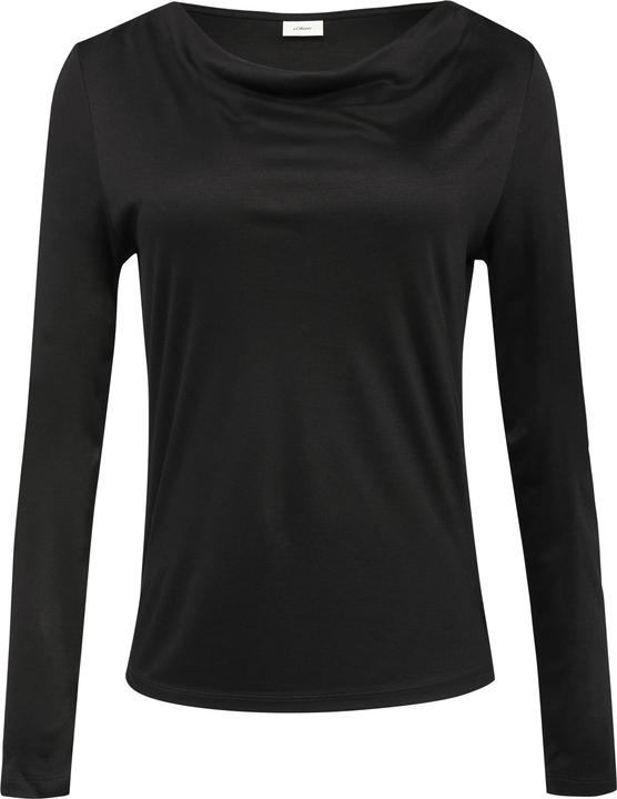 Actual product image S.Oliver T-Shirt Seitlich geschlitztes Jersey-Shirt mit Wasserfall-Ausschnitt (34)