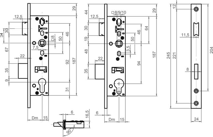 Actual product image SSF Tube Frame Mortise Lock Series 02 (Mortise lock)