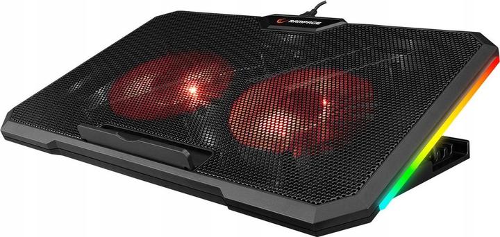 Rampage Notebook Hűtőpad 17"-ig - AD-RC12 GAMEZONE (2*12cm venti, 100rpm, RGB LED) Fekete