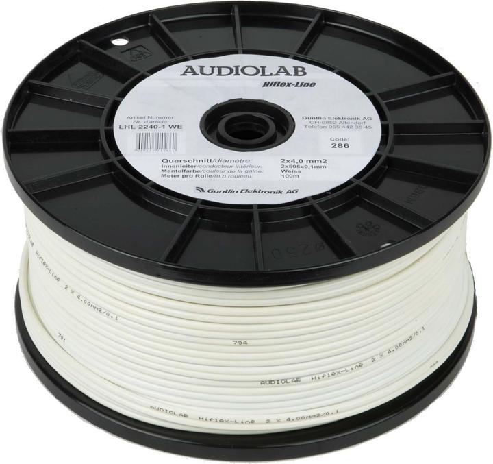 Audiolab Hiflex-LS-Kabel, weiss, 2x4.0mm2, 100m (100 m, 4 mm²)
