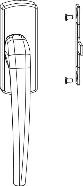 Maco SKB-Z rotary handle for top gear, right, silver anodised aluminium