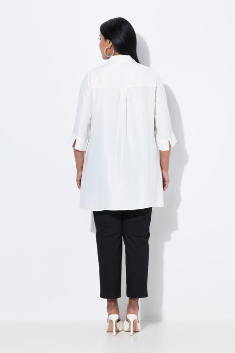 Immagine prodotto Ulla Popken Blusa dal taglio svasato con batik, colletto da camicia e maniche a 3/4 (60)