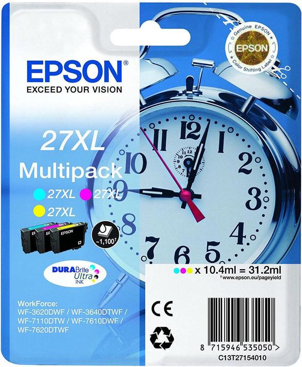 Actual product image Epson 27XL Multipack DuraBrite Ultra (M, C, Y)