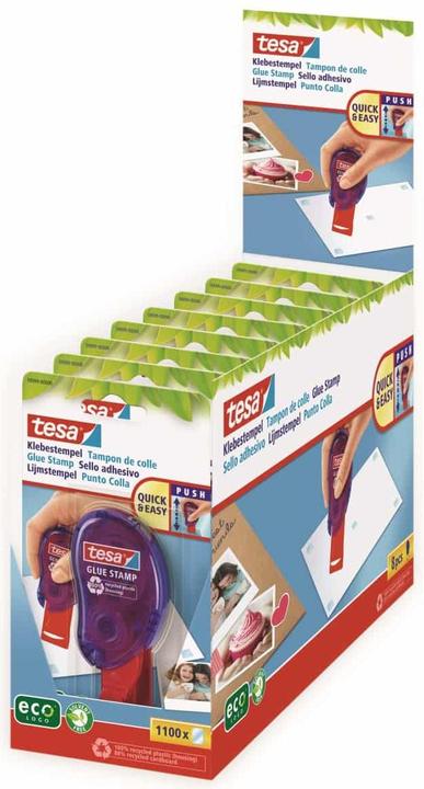 Image du produit tesa Tampons adhésifs ecoLogo, pastilles adhésives double face pour coller rapidement le papier, le