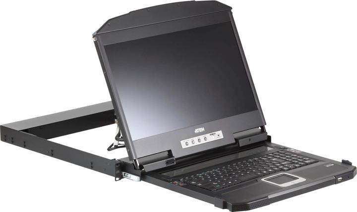 Actual product image Aten CL3800NW ES Short dual-rail 18.5" LCD console (USB HDMI DVI VGA) ES layout